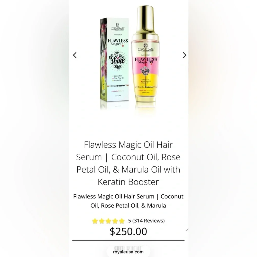 NEW/SEALED ROYALE Flawless Magic Oil Hair Serum